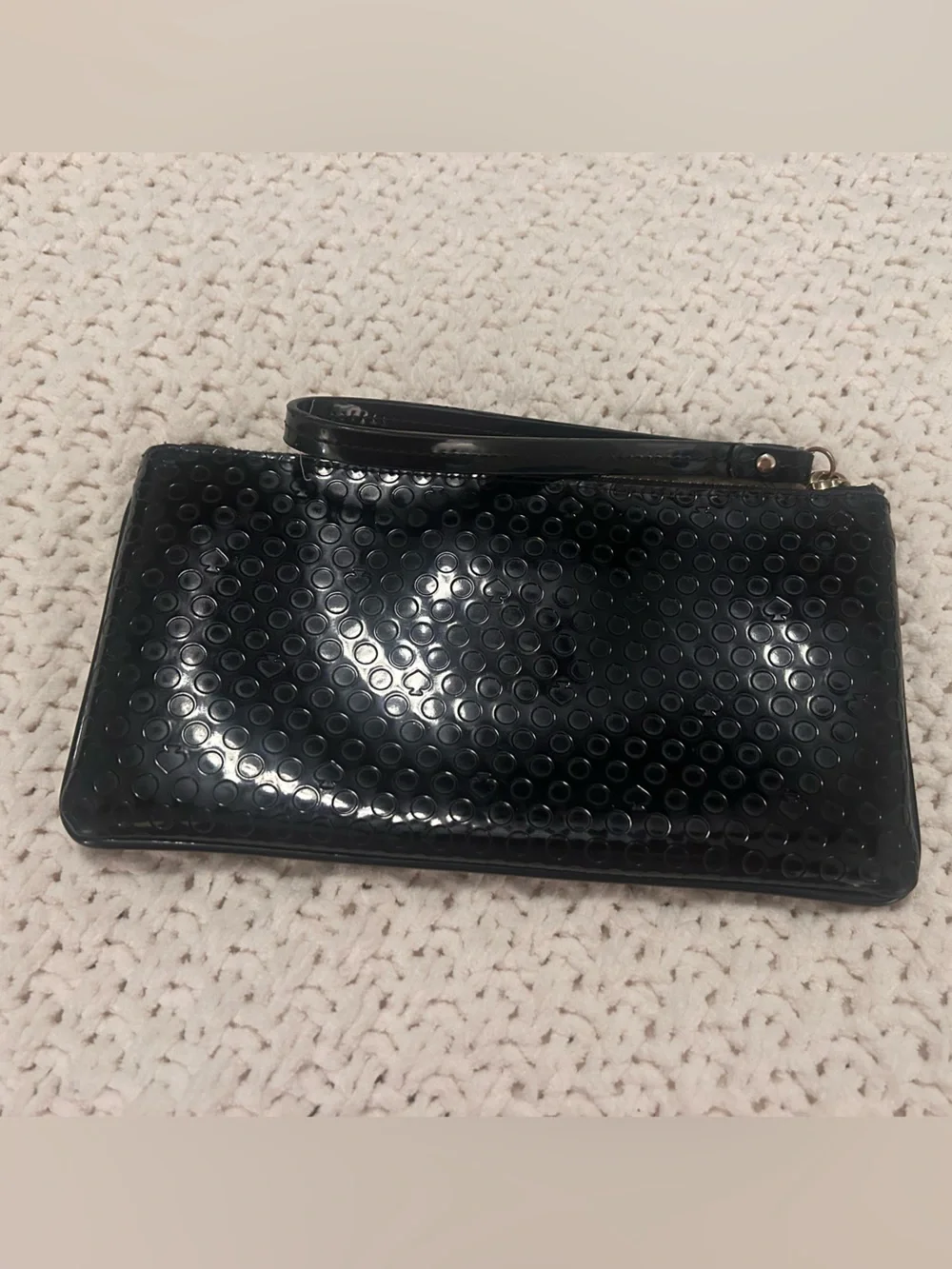 kate spade Black Glossy Wristlet